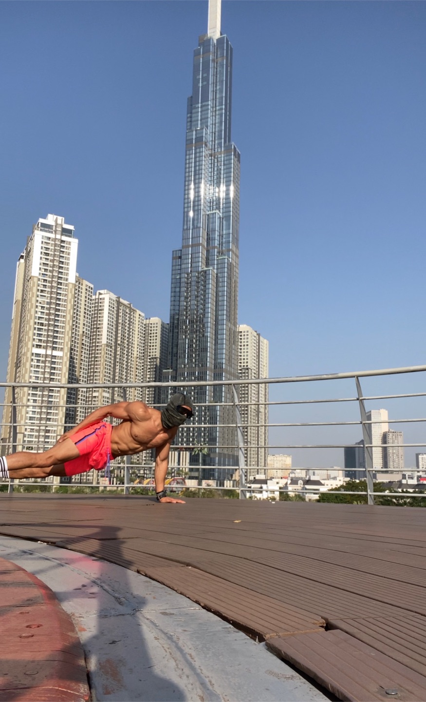 OYOTTA training on deck with city/mountain backdrop — control and balance
